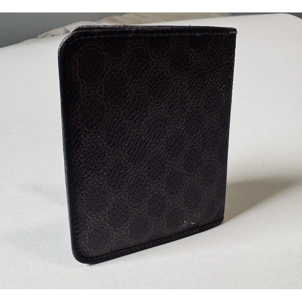 Celine Wallet Triomphe Monogram Leather ID & Card Holder Brown